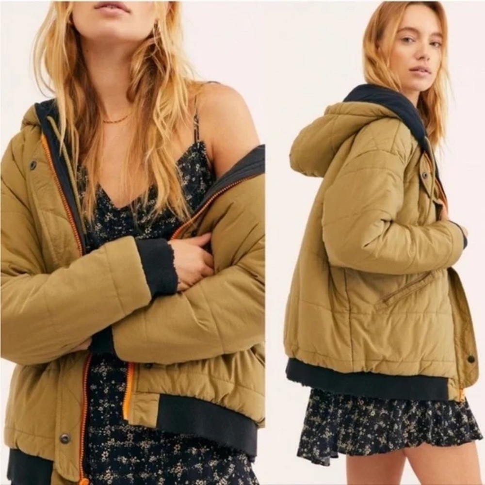 Free People | Reversible Olive Bomber Jacket